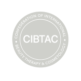 CIBTAC certification logo representing international beauty qualification.